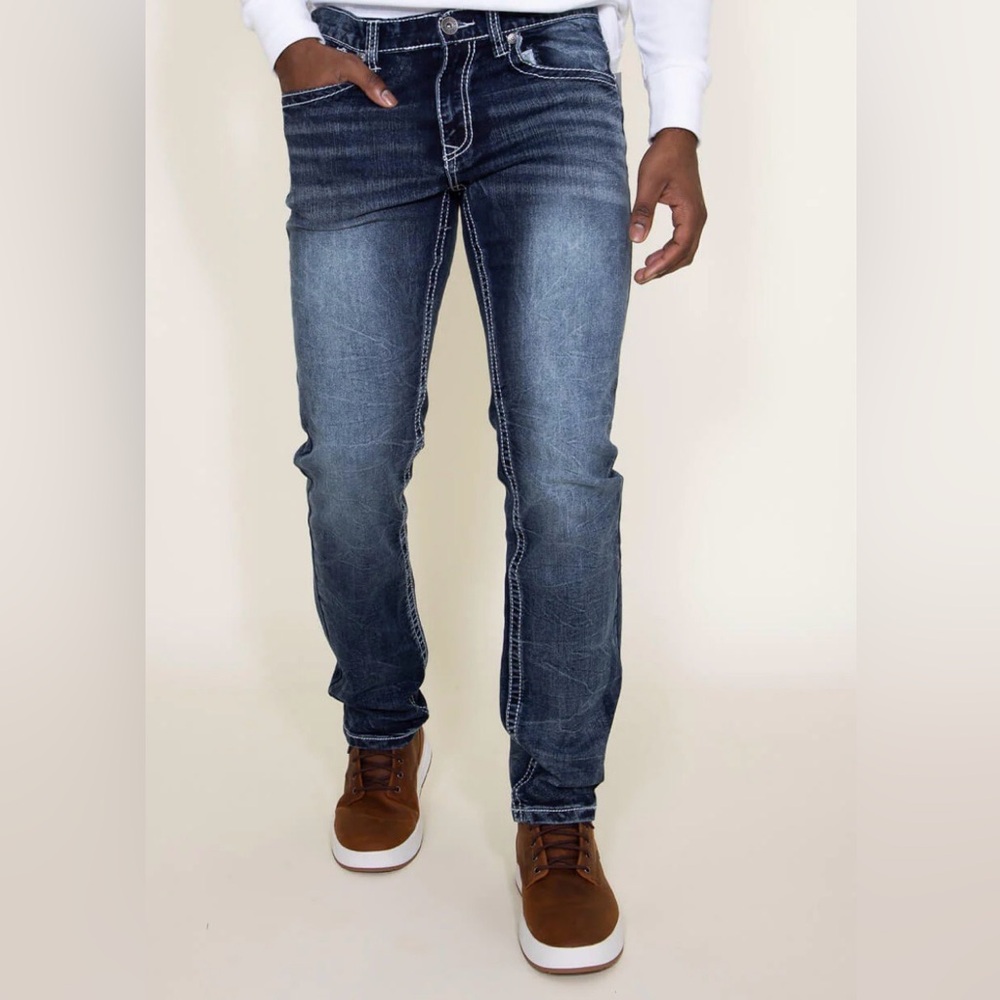 NWT True Luck Men's Baker straight leg stretch jeans Sz 36/32